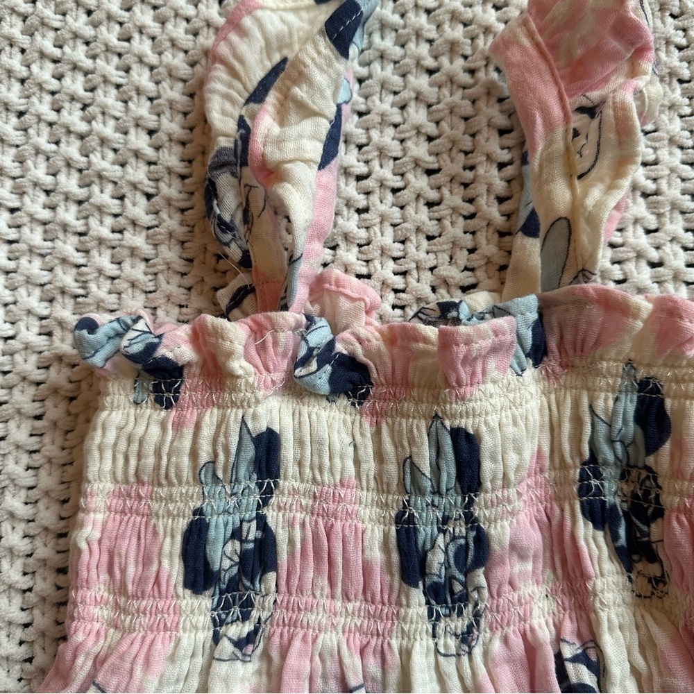 Minnie Mouse NEW Disney Pink Smocked Gauze Tiered Girls Toddler Sundress Sz 18m - Picture 2 of 4